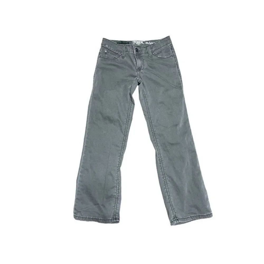 Rock 47 by Wrangler Ultra Low Rise Cropped Jeans Grey Size 1/2